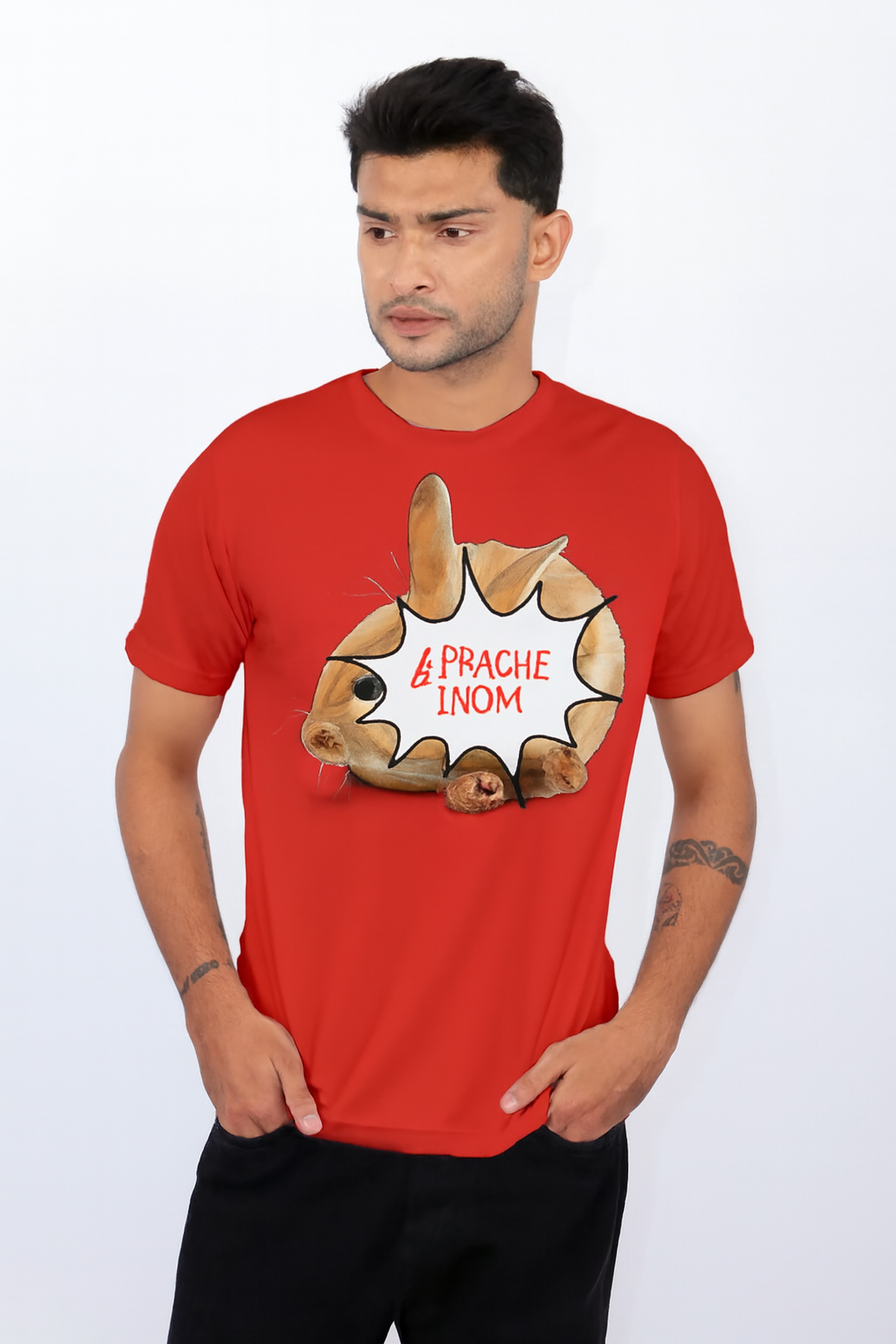 Red Polyester Round Neck 140GSM Tshirts