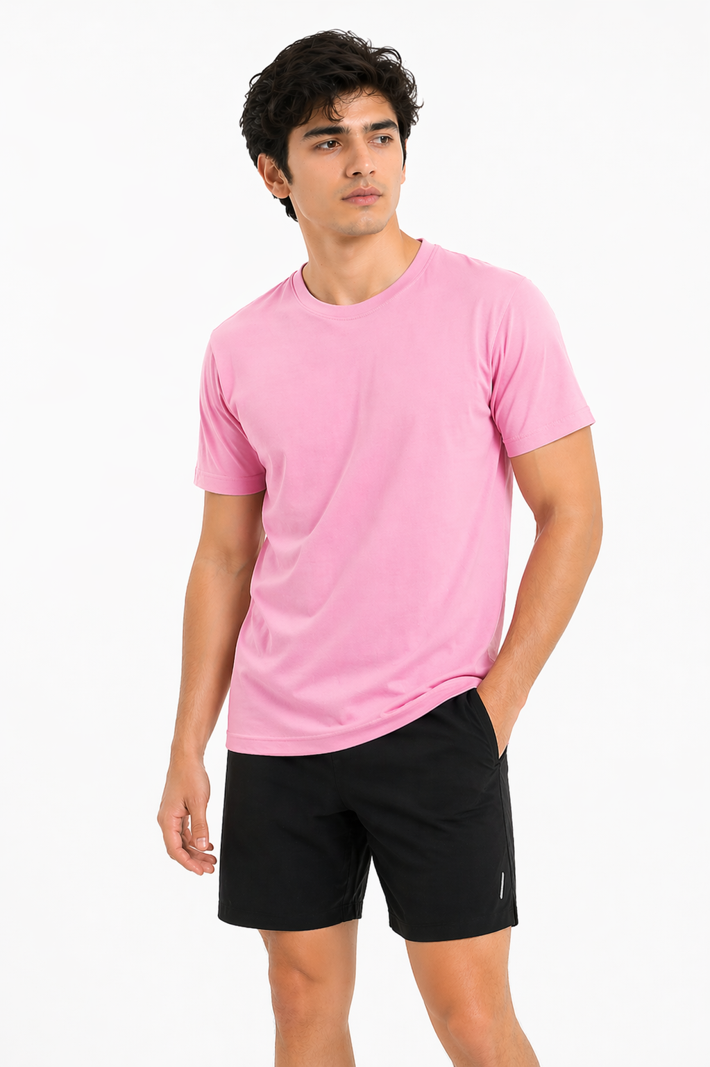 Soft Pink Cotton 180 GSM Regular Fit Round Neck Men’s T-Shirt