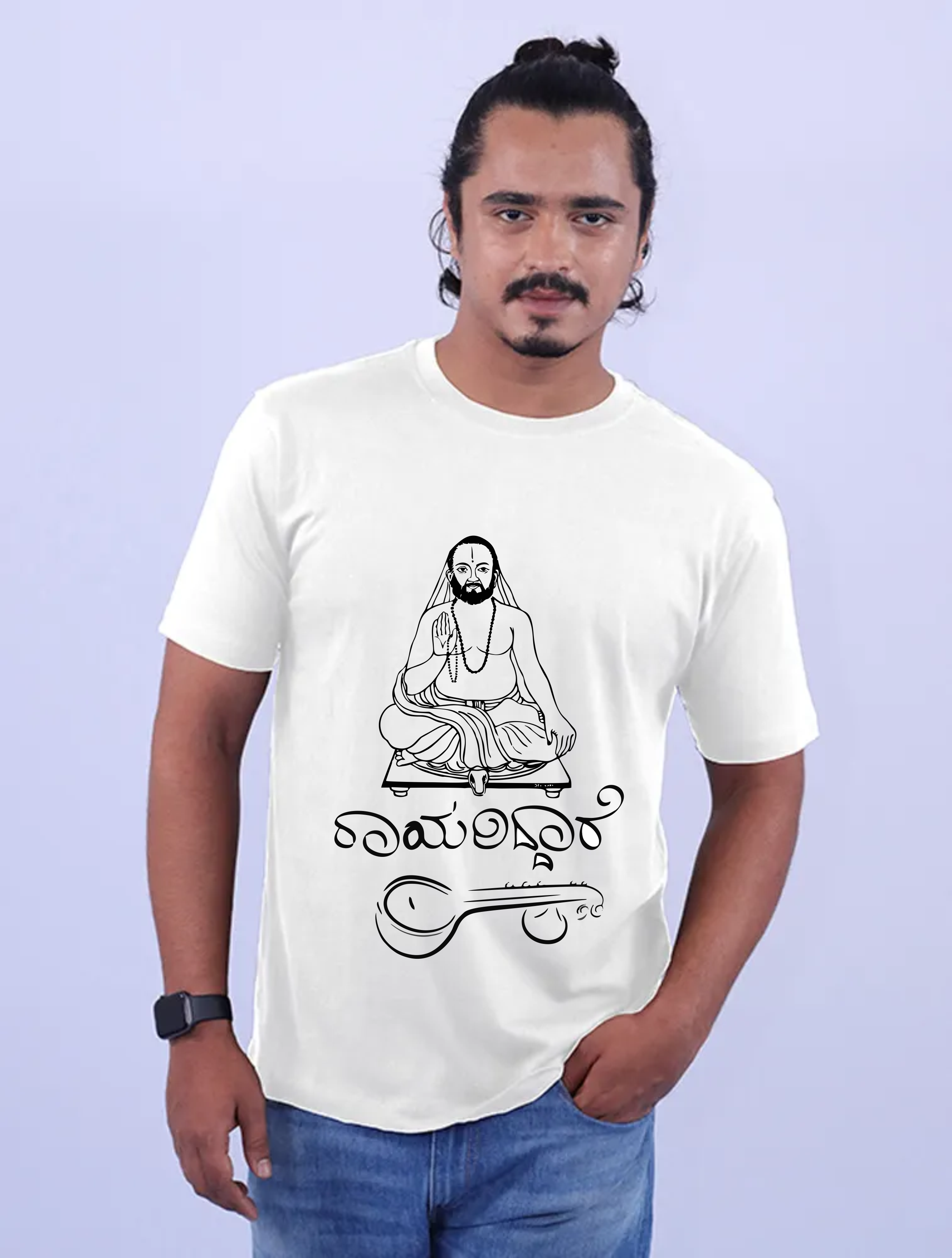 White Polyester Round Neck 140GSM T-shirts