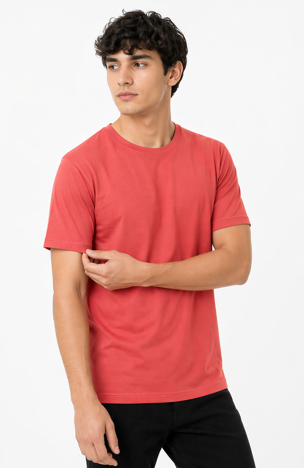 Cardinal Color Cotton 180 GSM Regular Fit Round Neck Men’s T-Shirt