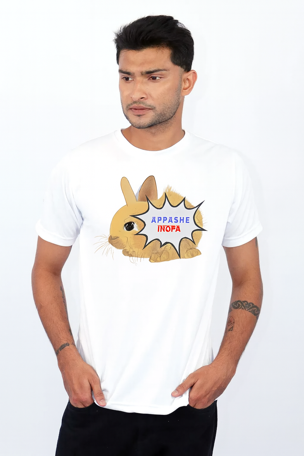 White Polyester Round Neck 140GSM Tshirts