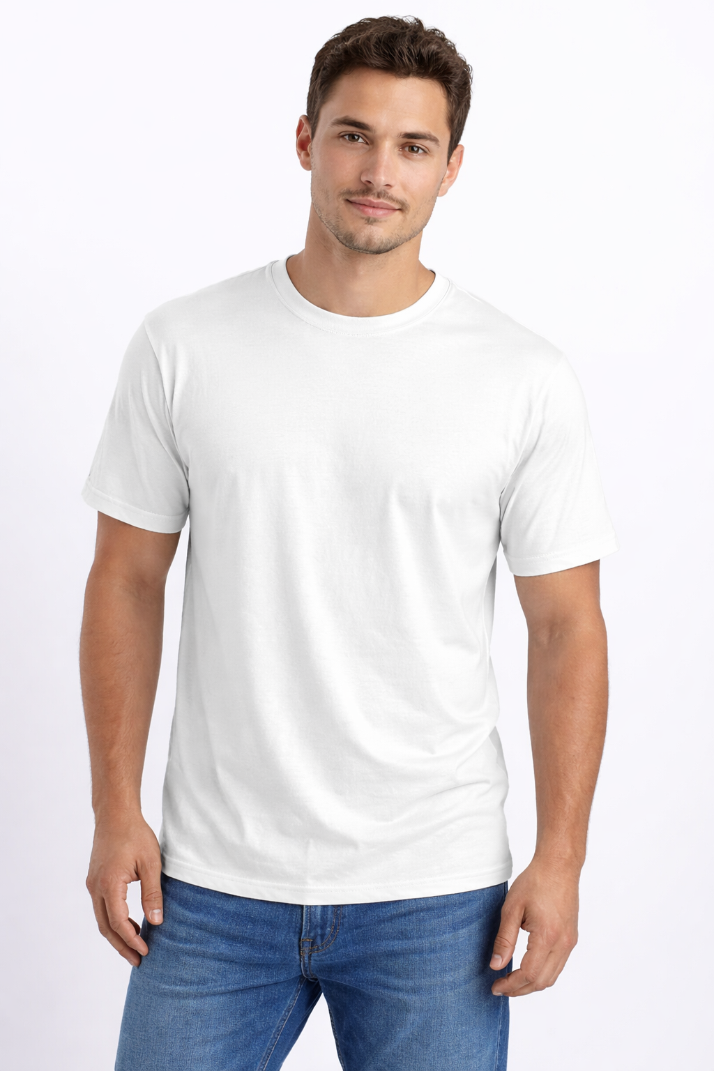 Men’s Cotton Regular Fit Round Neck T-Shirt 180 GSM White