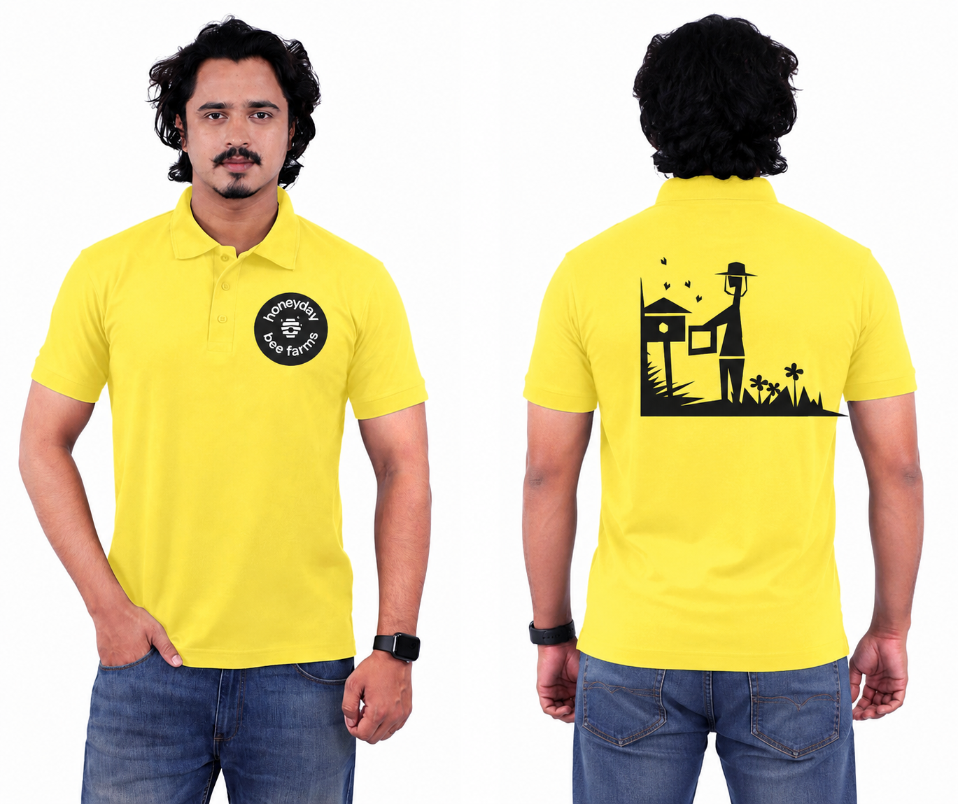 Light Yellow Polycotton Polo Half sleeve 220GSM T-shirts