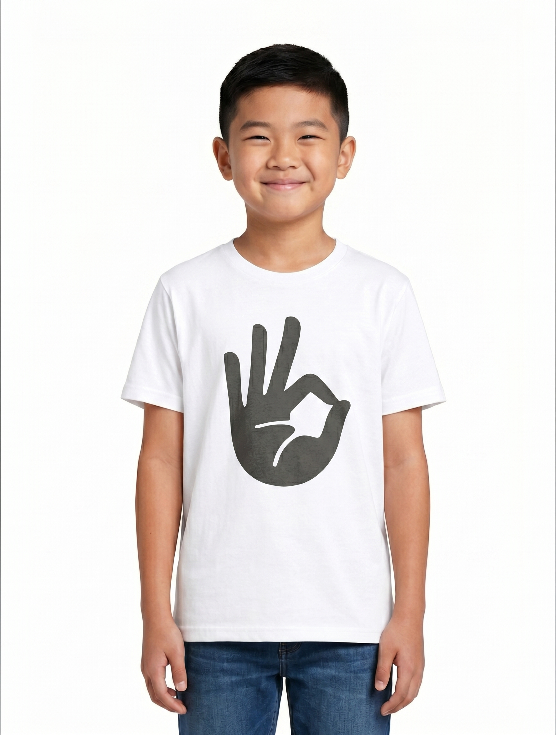 Kids Classic White Round Neck T-Shirt | Soft & Comfortable