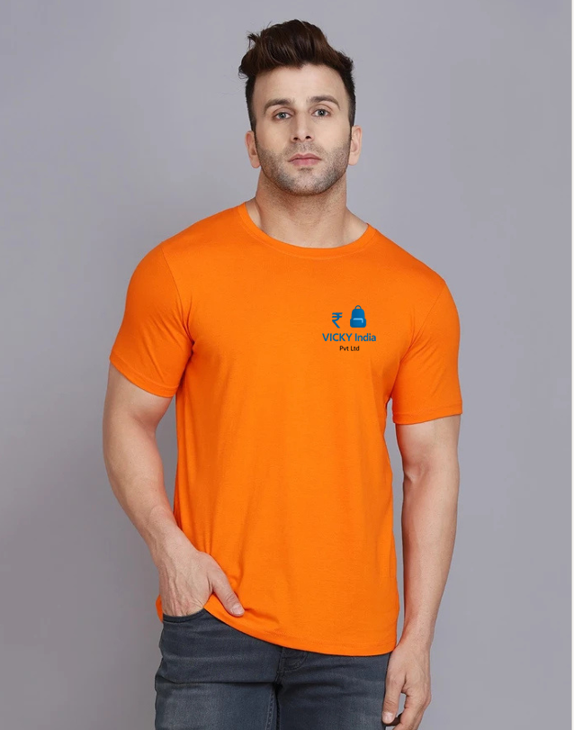 Orange Dot Knit Round Neck Half Sleeve 150 GSM TShirts