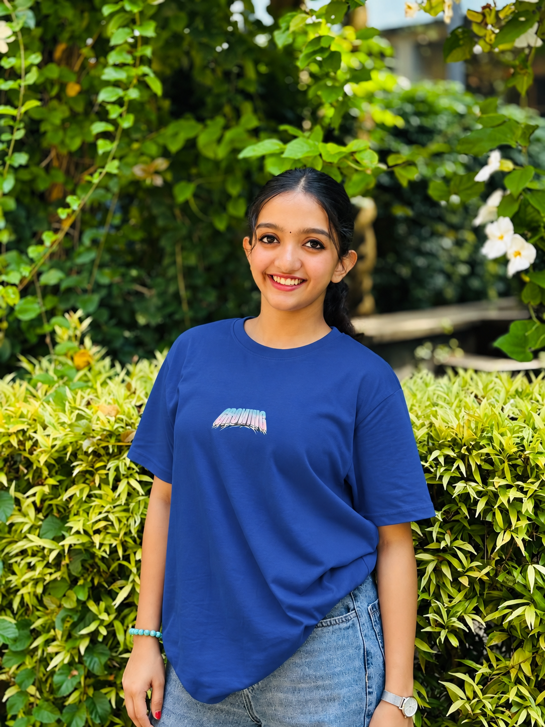 Growing Cotton Round Neck T-Shirt 180 GSM Royal Blue