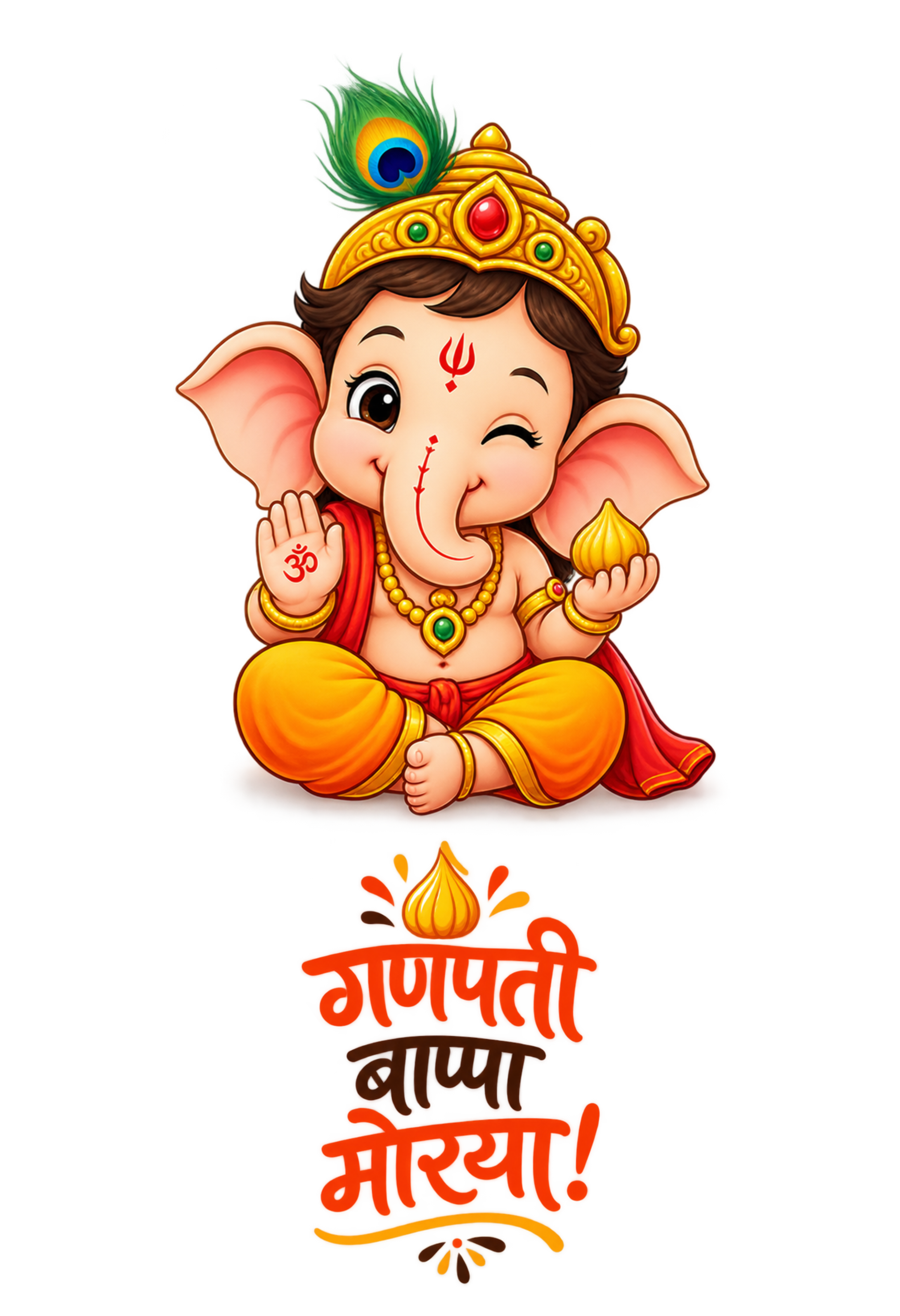 Kids T-Shirt White – Ganesh Chaturthi Special