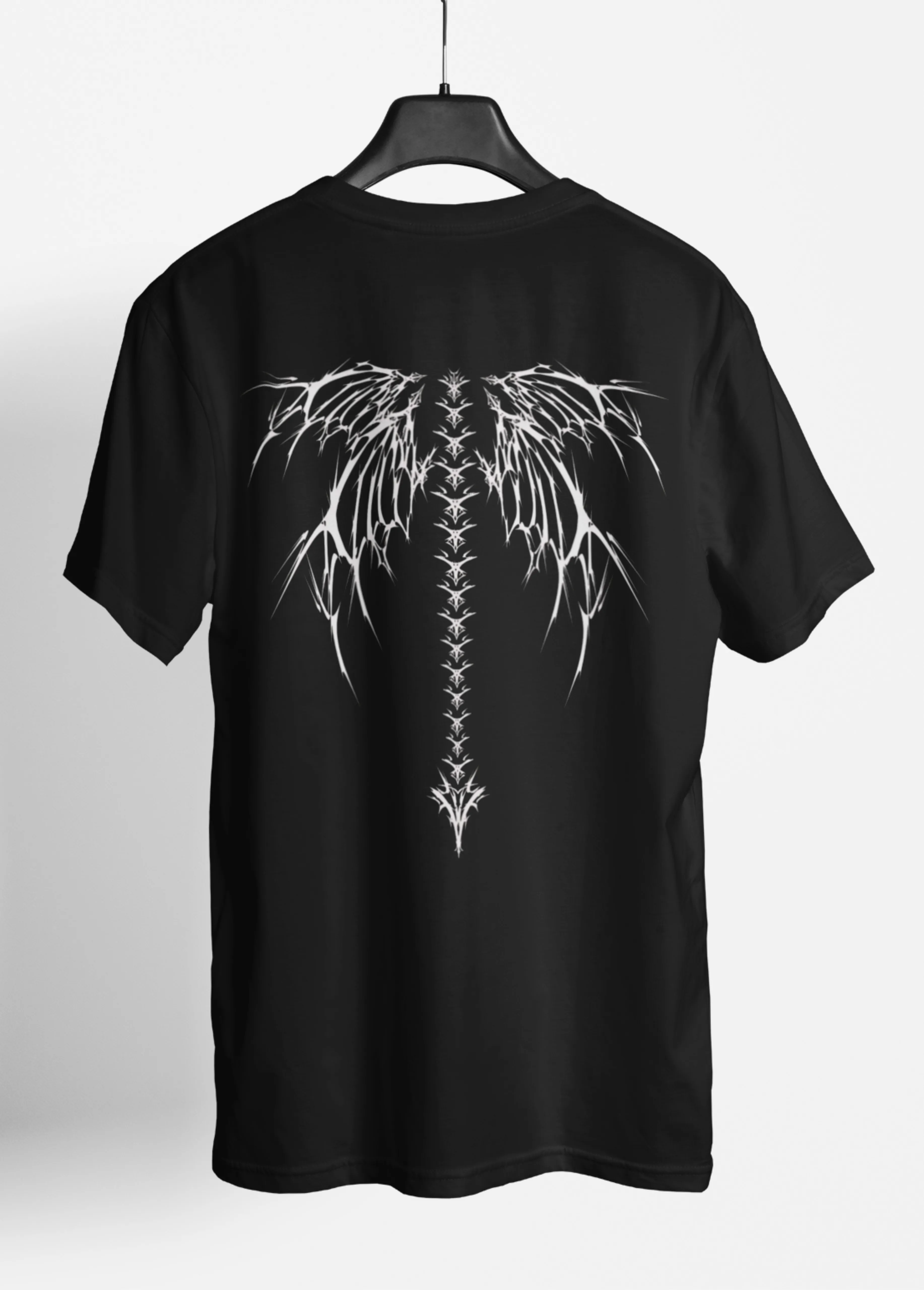 Dark Spine & Wings | Premium 180 GSM Back Print T-Shirt