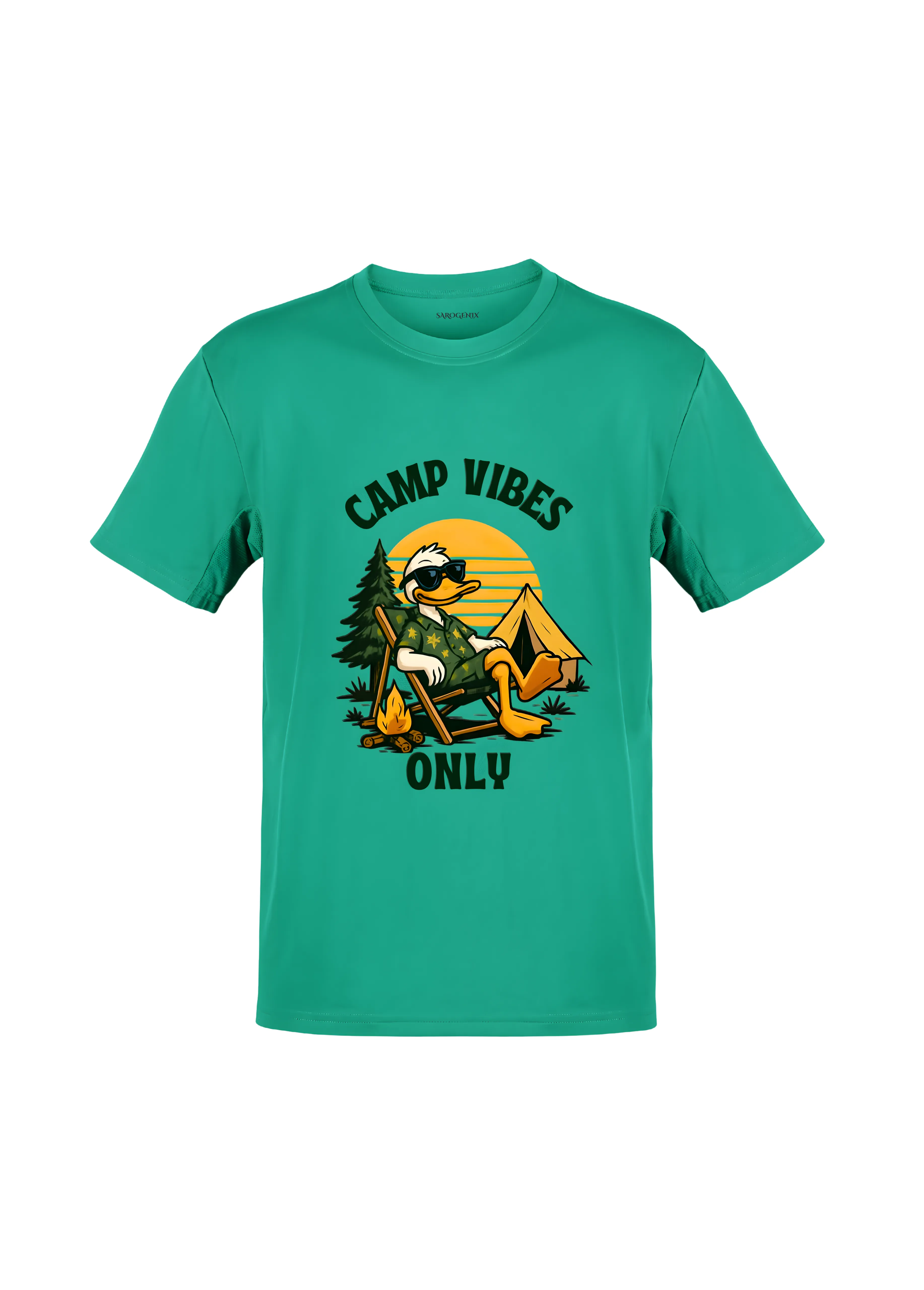 Camp Vibes Only Nature Edition | 180 GSM Bio-Washed Regular Fit | Mint Green
