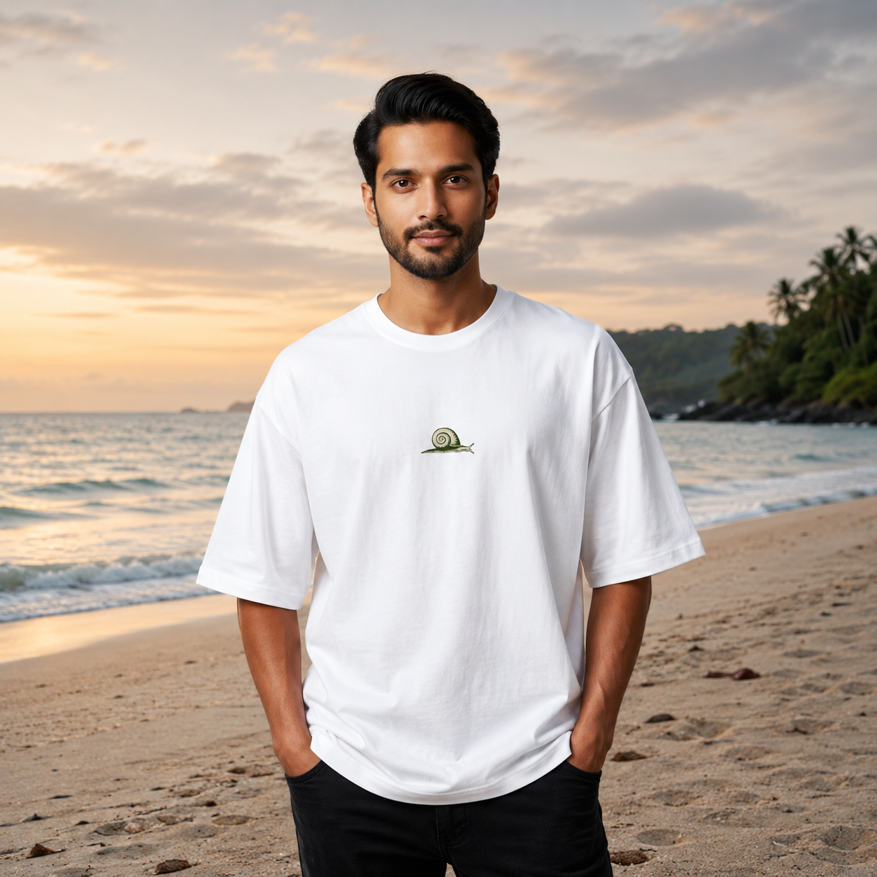 Wake Up Oversize Cotton French Terry T-Shirt 240 GSM White