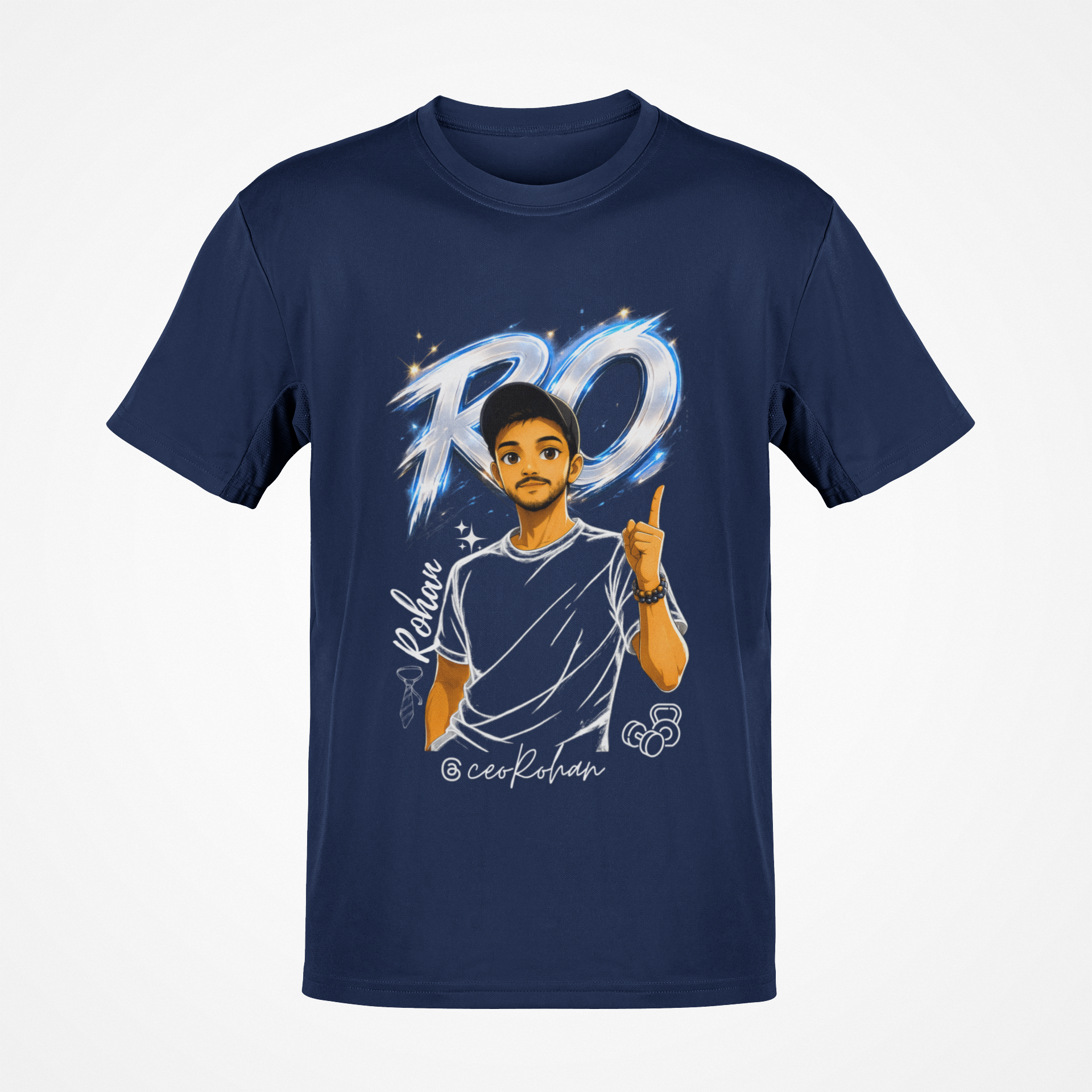 Rohan - Navy Blue Cotton Round Neck 180GSM Half Sleeve Tshirts 2