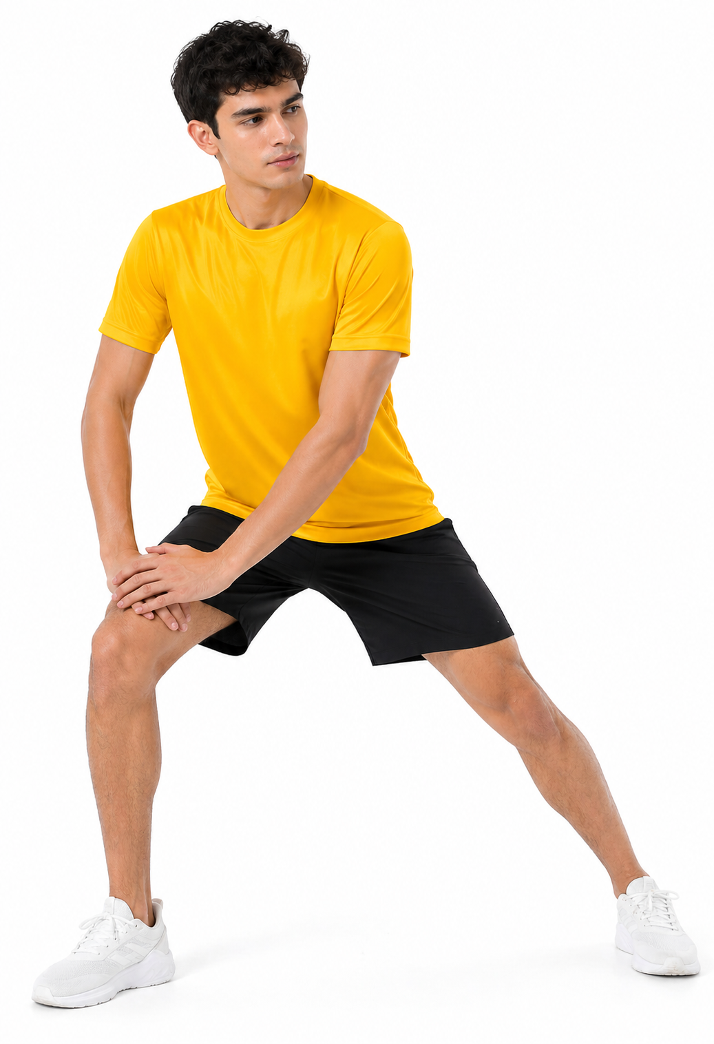 Golden Yellow Polyester T-Shirts 140 GSM Round Neck