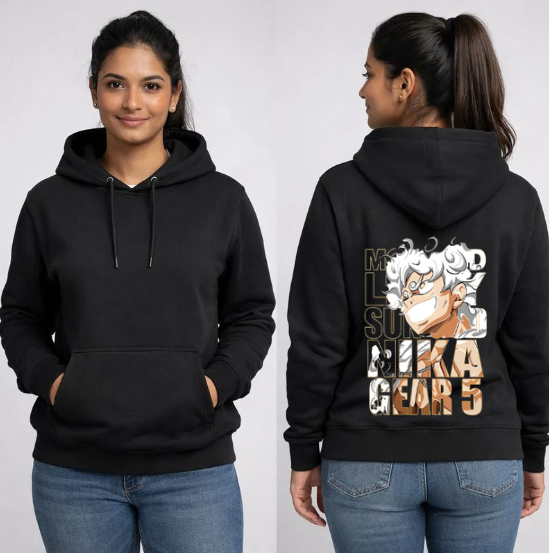 Luxsnug's Black Polycotton Hoodie without Zipper 300GSM