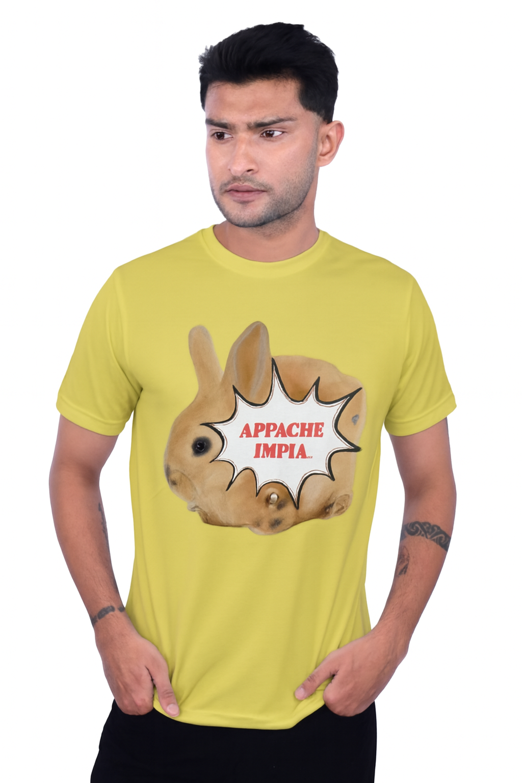 Lemon Yellow Polyester Round Neck 140GSM Tshirts