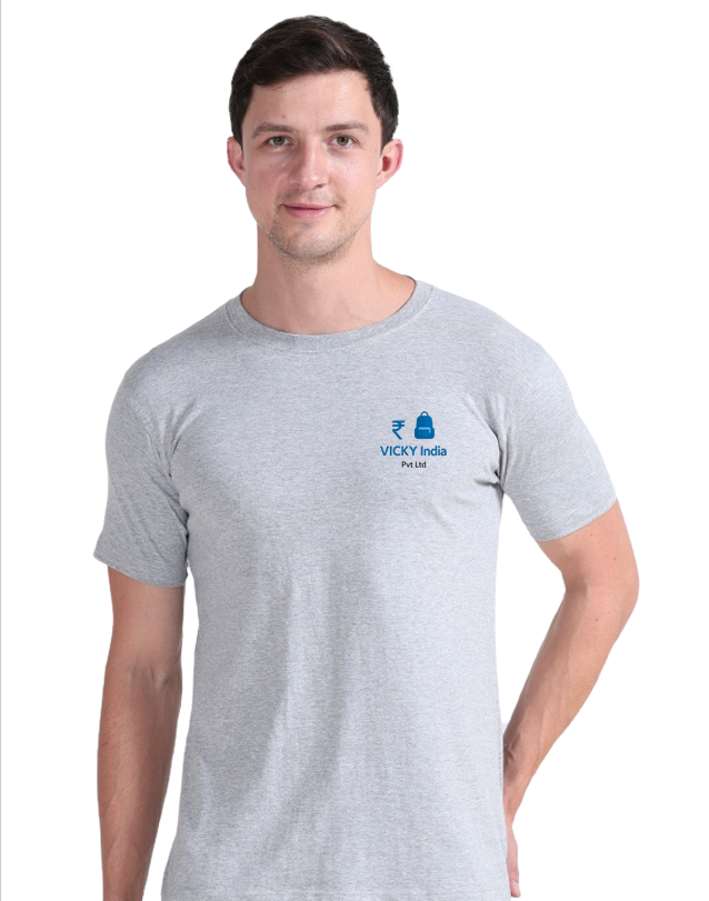 Grey Cotton Round Neck 180GSM Half Sleeve Tshirts