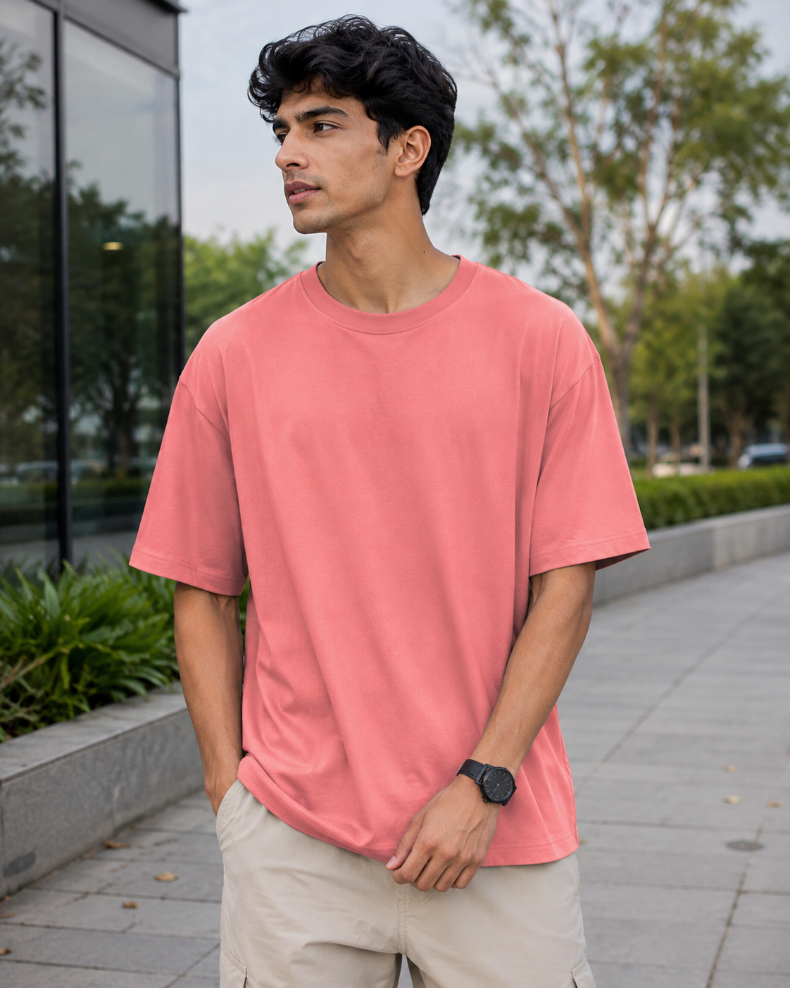 Cardinal Oversize Cotton French Terry Half Sleeve 240 GSM T-shirts