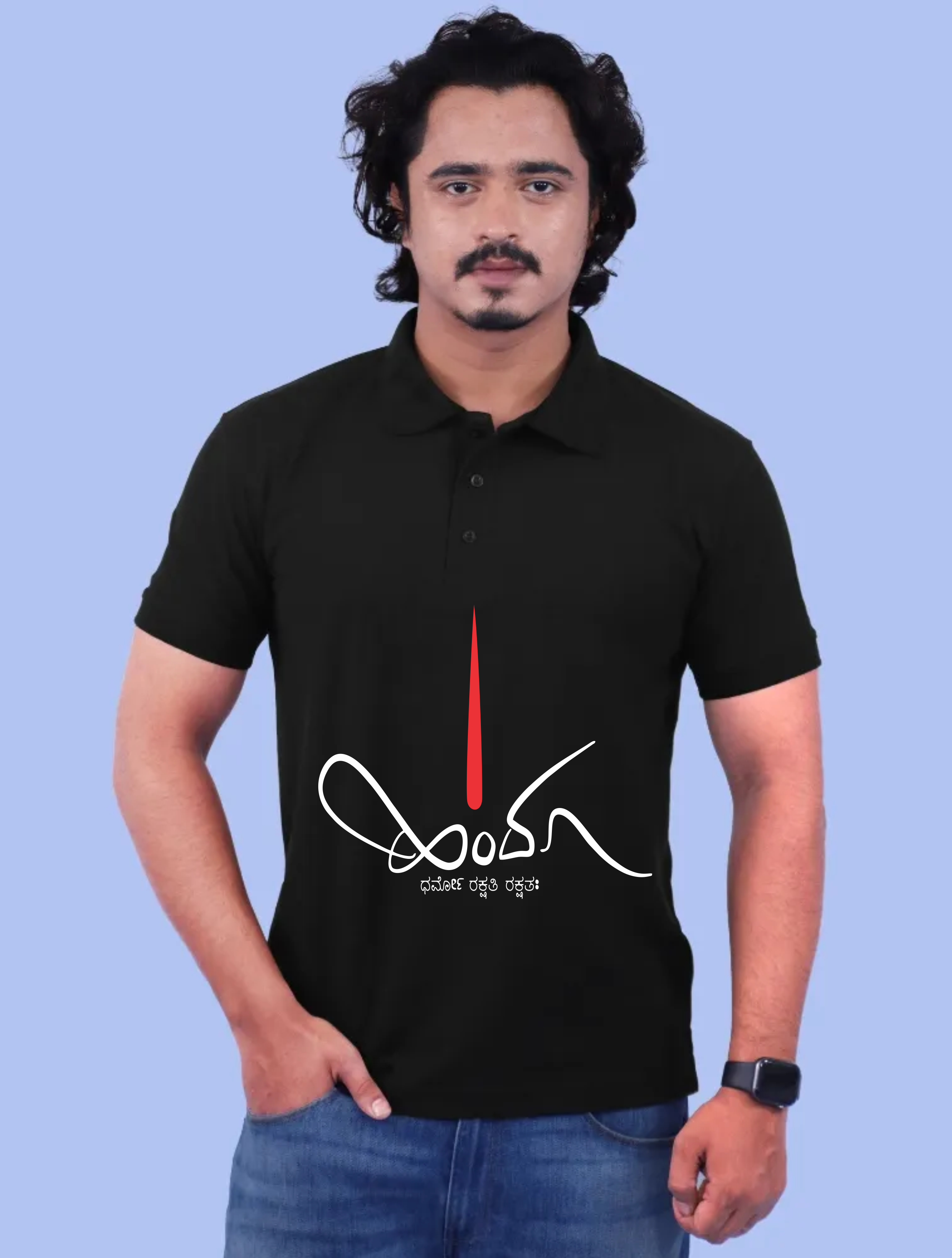 Black Cotton Polo Half sleeve 220GSM Tshirts
