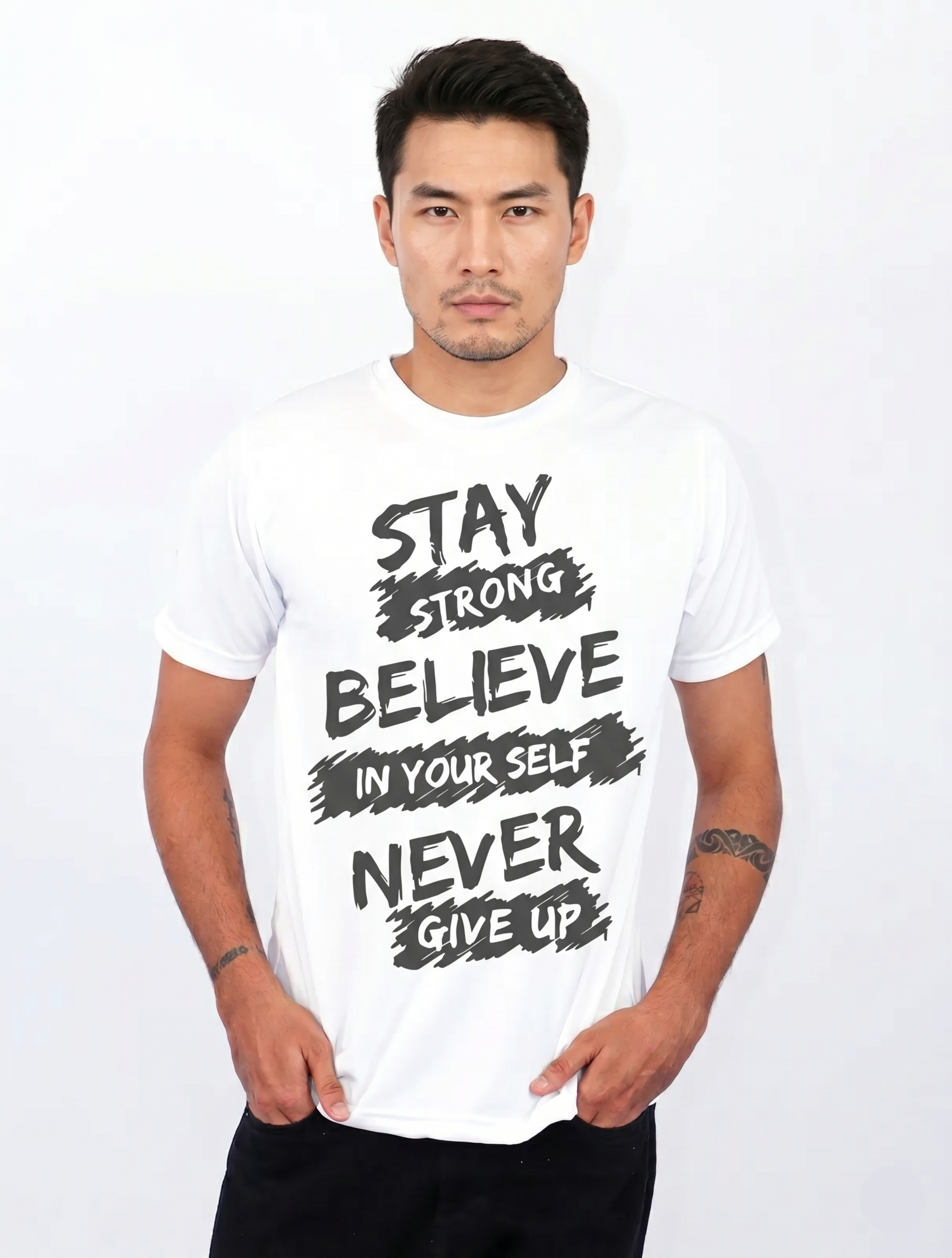 Premium White Dot Knit Round Neck T-Shirt | Half Sleeve | Breathable & Comfortable Casual Wear