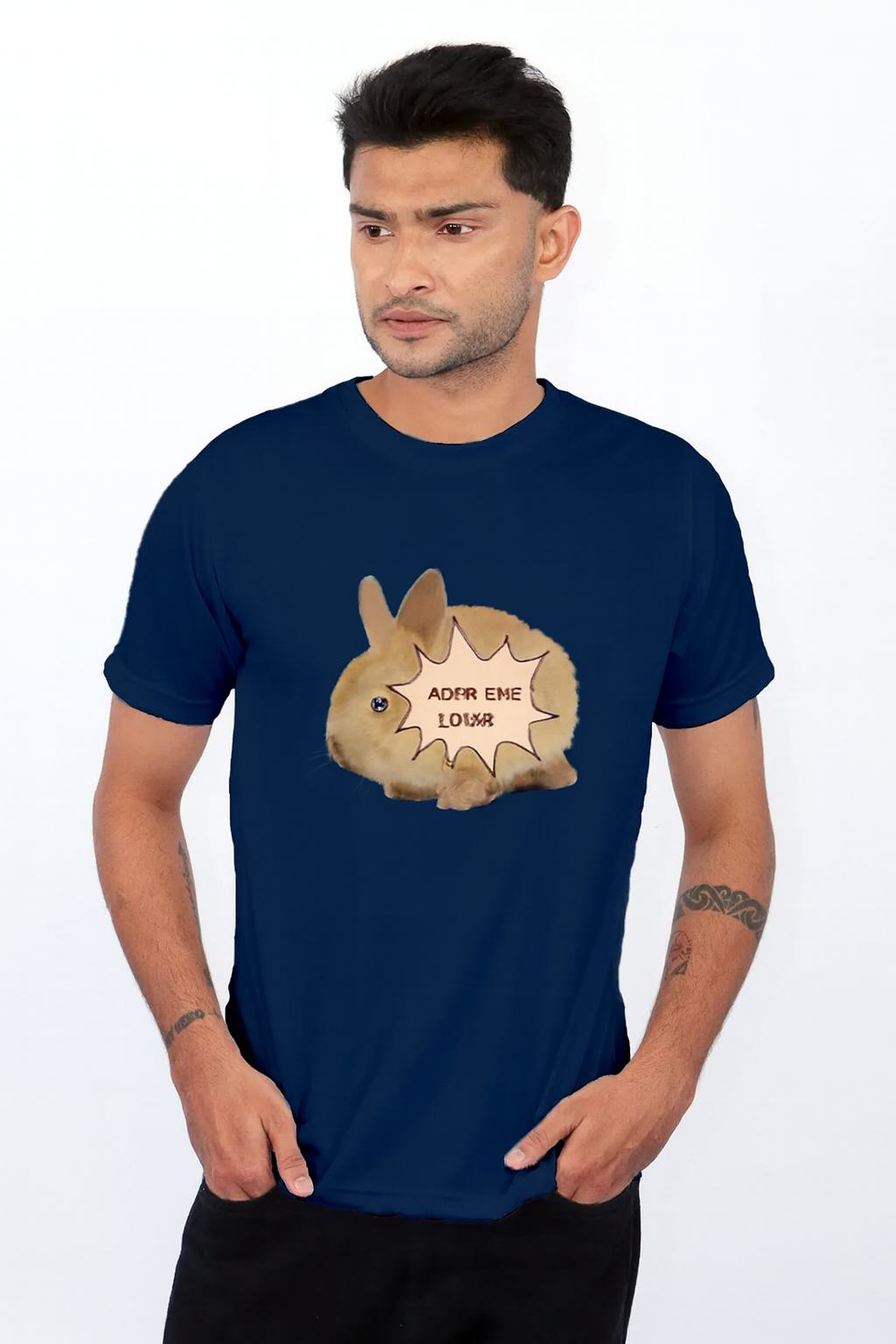 Navy Blue Polyester Round Neck 140GSM Tshirts
