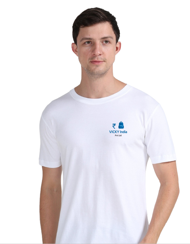 White Cotton Round Neck 180GSM Half Sleeve Tshirts