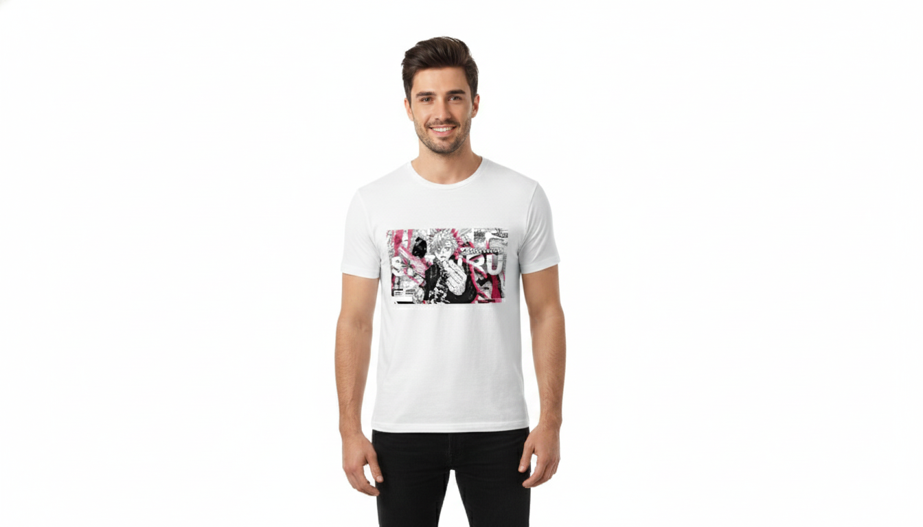 Gojo Saturo Premium White Polycotton 180GSM Round Neck Tshirts