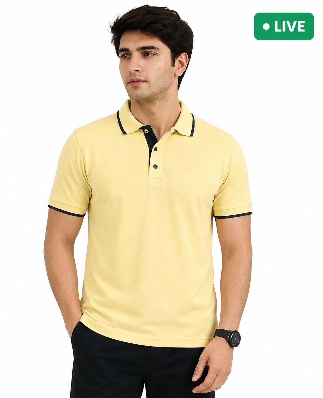 Light Yellow Dri Fit Mars Polo 200GSM with Dark Grey Tipping