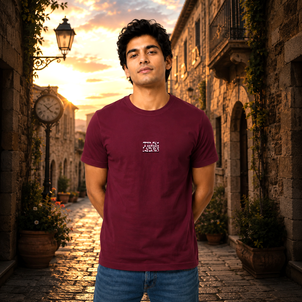 Timeless Cotton Round Neck T-Shirt 180 GSM Maroon