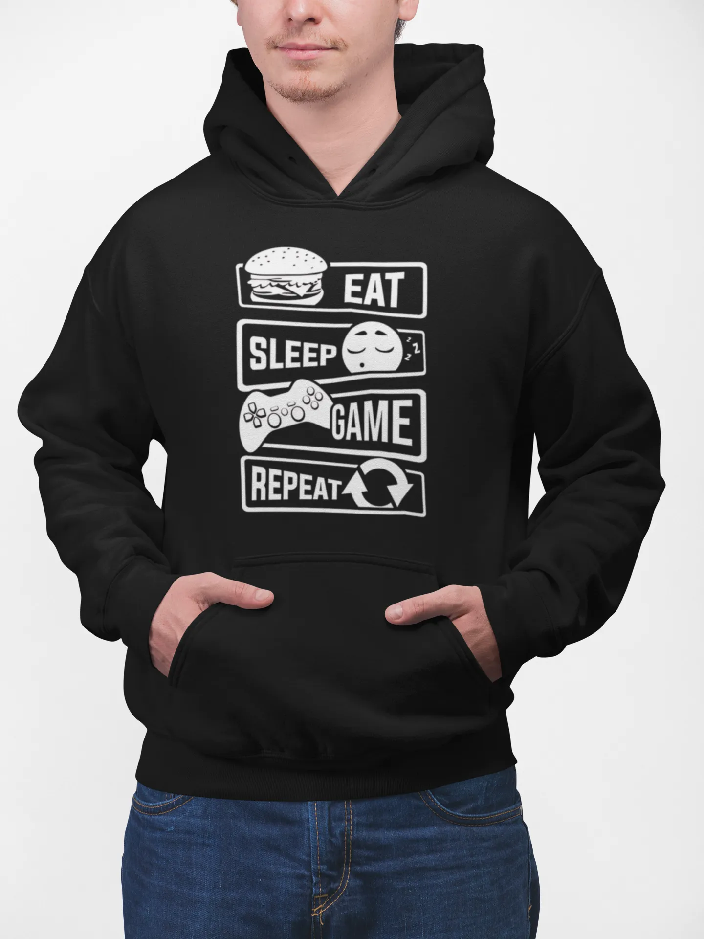 Eat-Sleep-Game-Repeat | Premium Gamer Lifestyle Hoodie