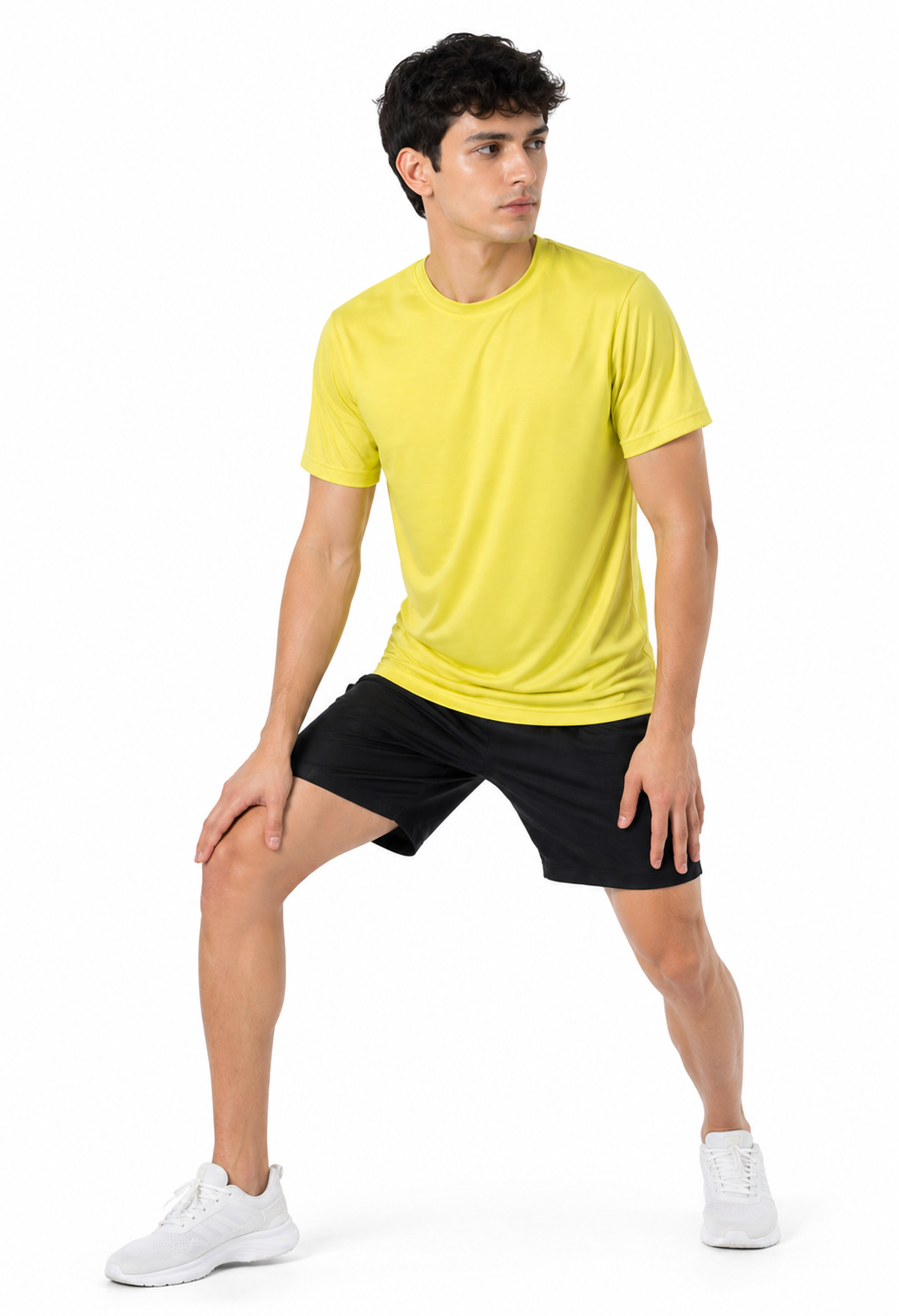 Lemon Yellow Polyester T-Shirts 140 GSM Round Neck